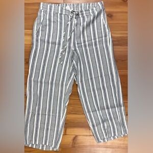 Westport Blue Stripe Linen Blend Wide Leg Pants